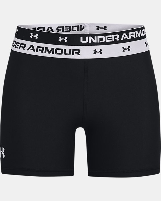 Girls' HeatGear® Armour Middy Shorts, Black, pdpMainDesktop image number 0